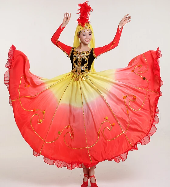 2017 Direct Selling Disfraces Dance Costumes Chinese Folk Dance Minority Costume Skirt Uighur Costumes Xinjiang Characteristic
2017 Direct Selling Disfraces Dance Costumes Chinese Folk Dance Minority Costume Skirt Uighur Costumes Xinjiang Characteristic