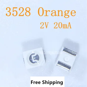 

1000pcs X 3528 orange 1210 orange 2V Led Lamp SMD diode smd led smd beads 600-605nm super-bright-leds Free Shipping SMT Reel