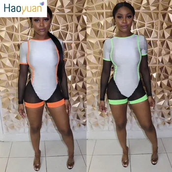 ZOOEFFBB Streetwear Playsuit Women Neon Stripe Mesh Splice Long Sleeve Sexy Body Bodycon Overalls Biker Shorts Rompers Jumpsuit
ZOOEFFBB Streetwear Playsuit Women Neon Stripe Mesh Splice Long Sleeve Sexy Body Bodycon Overalls Biker Shorts Rompers Jumpsuit