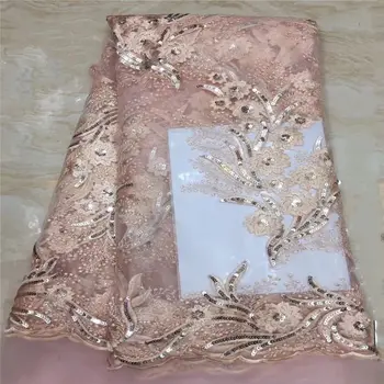 african lace fabric with sequins 2019 hot Sold high quality France tulle sequins lace fabric for evening dresses 5yards/lot
african lace fabric with sequins 2019 hot Sold high quality France tulle sequins lace fabric for evening dresses 5yards/lot