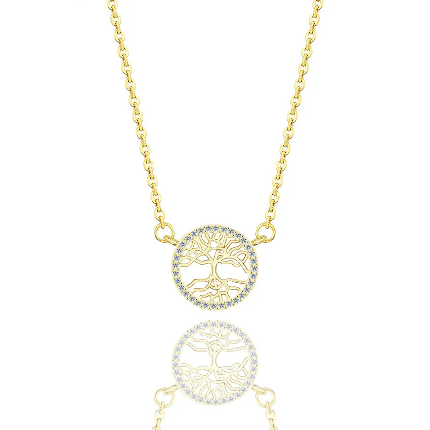 Фото Женское Ожерелье с кулоном Древо жизни винтажное ожерелье золотого и