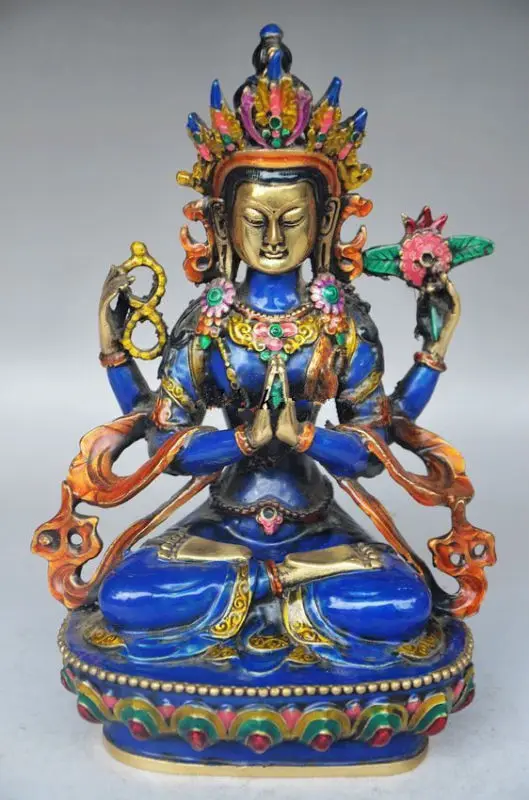 5.71 inch / Copper cloisonne handicrafts Tibetan Buddhism statue of the Buddha
5.71 inch / Copper cloisonne handicrafts Tibetan Buddhism statue of the Buddha