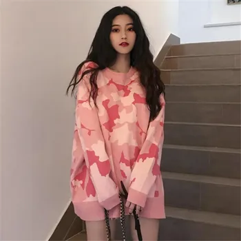 2018 autumn and winter new camouflage printed fashion sweater women's loose long-sleeved fashion knit long sweater C052
2018 autumn and winter new camouflage printed fashion sweater women's loose long-sleeved fashion knit long sweater C052