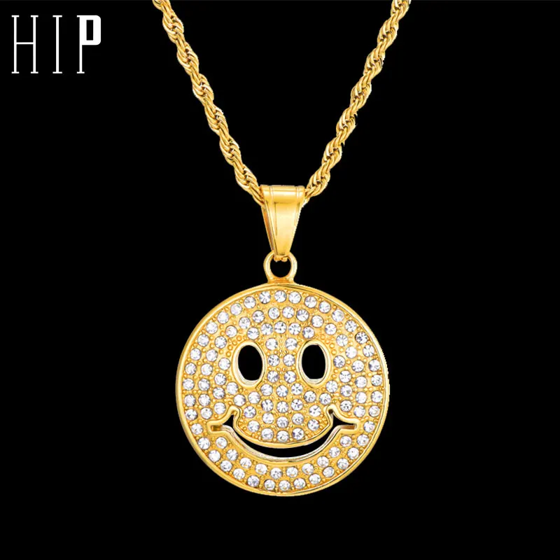 HIP Hop Micro Pave Rhinestone Iced Out Smiling Face Pendants & Necklaces for Women Men Jewelry Wholesale With Rope Chains
HIP Hop Micro Pave Rhinestone Iced Out Smiling Face Pendants & Necklaces for Women Men Jewelry Wholesale With Rope Chains