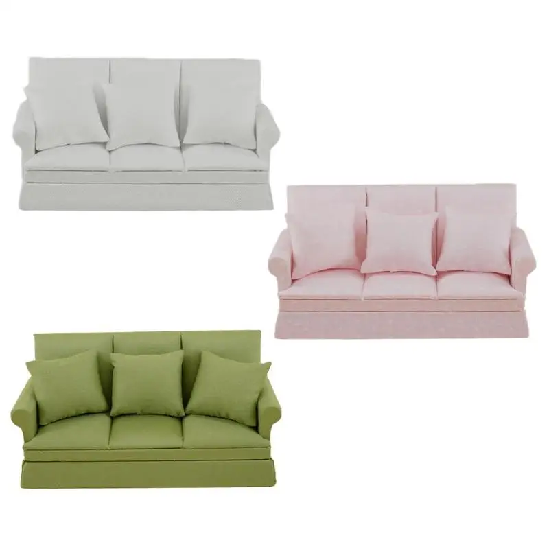 1:12 Dollhouse 1 Three Seat Sofa + 3 Pillows Sofa Wooden Mini Toy Dollhouse Furniture Soft With Pillow Dollhouse Decoration
1:12 Dollhouse 1 Three Seat Sofa + 3 Pillows Sofa Wooden Mini Toy Dollhouse Furniture Soft With Pillow Dollhouse Decoration