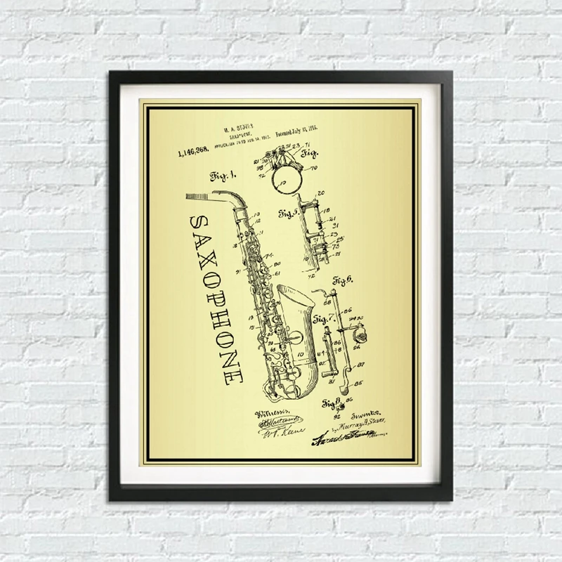 Saxophone Patent Prints