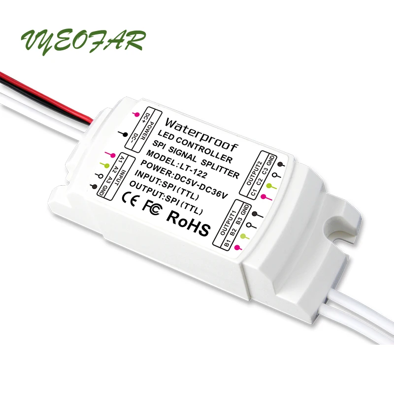 LTECH LED SPI Power Repeater LT-122 2CH IP67 Water-proof SPI(TTL) signal amplifier SPI Power Repeater
LTECH LED SPI Power Repeater LT-122 2CH IP67 Water-proof SPI(TTL) signal amplifier SPI Power Repeater
