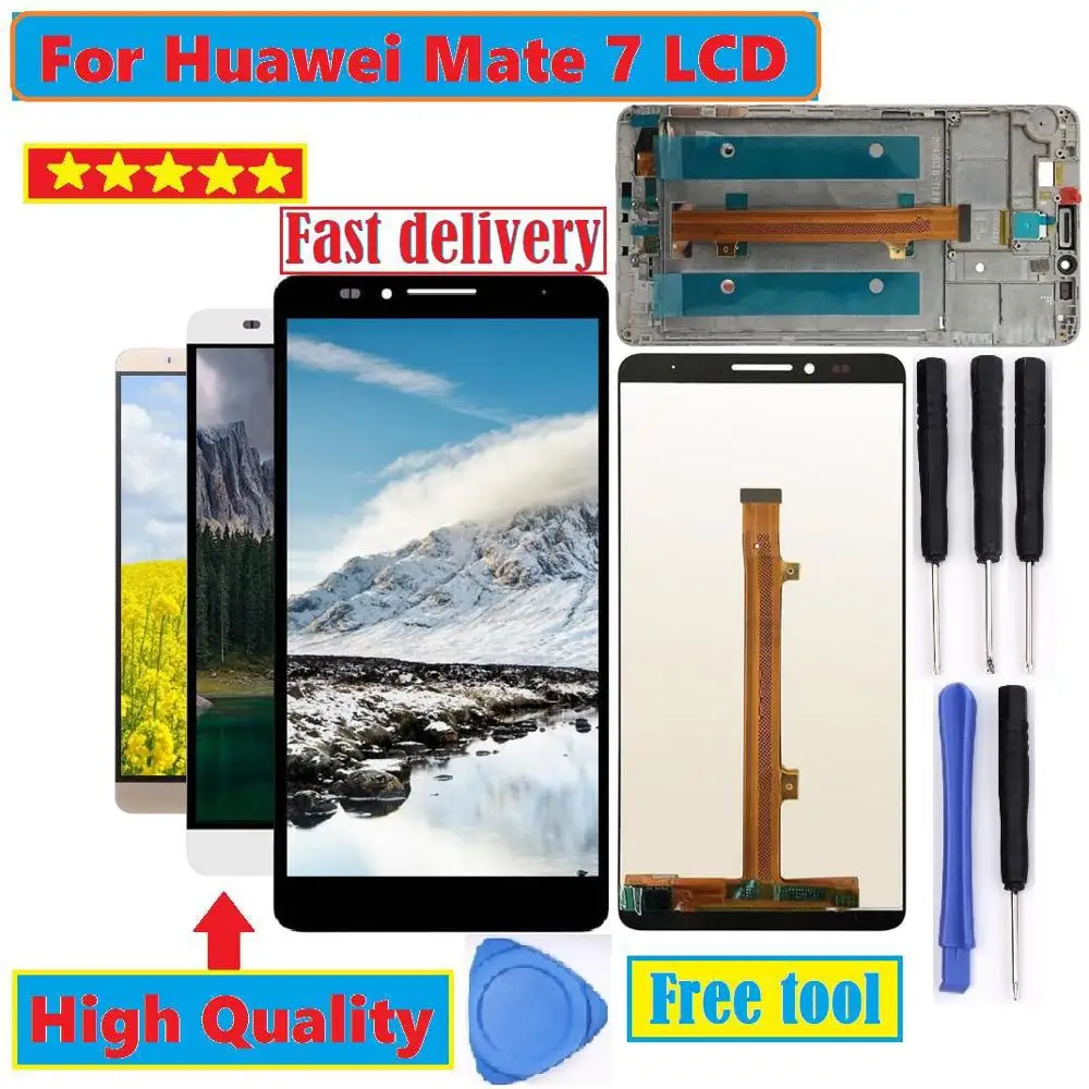 For Huawei Mate7 Mate 7 No dead Pixels LCD display touch screen Digitizer panel Assembly 6.0 inch 1920*1080 Frame with Free Tool
For Huawei Mate7 Mate 7 No dead Pixels LCD display touch screen Digitizer panel Assembly 6.0 inch 1920*1080 Frame with Free Tool