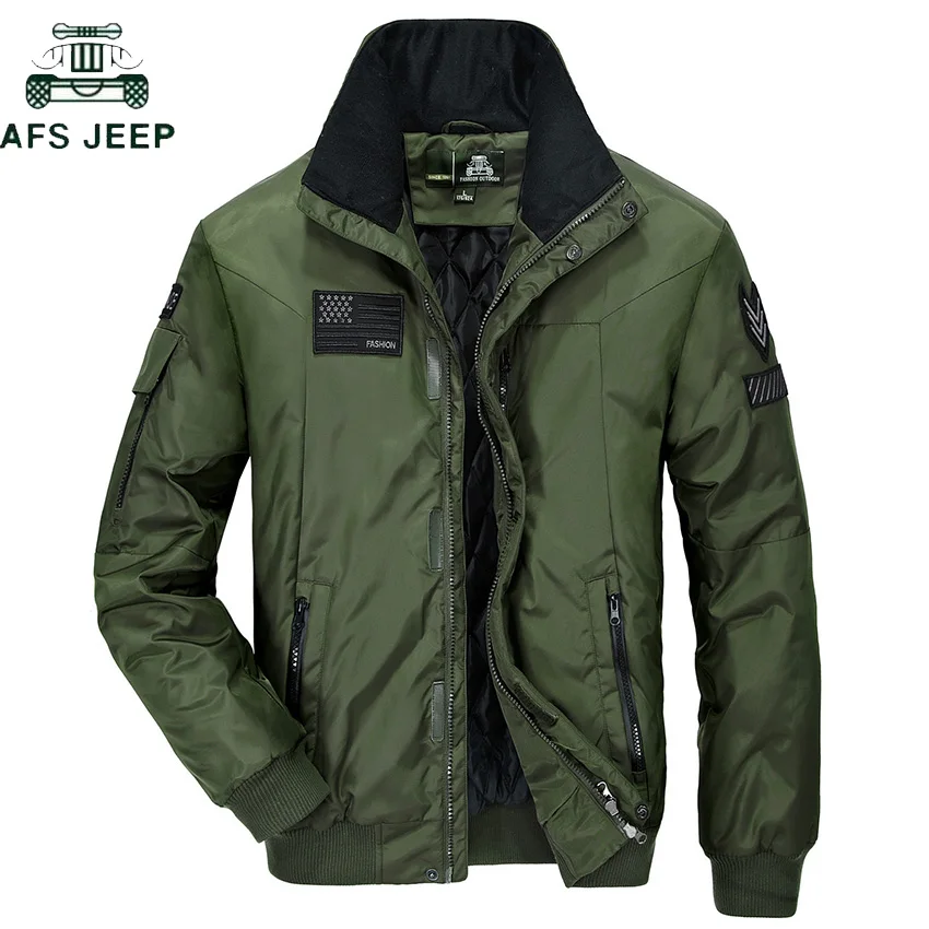 AFS JEEP Waterproof Military Bomber Jacket Men Cotton Stand Collar Casual Jacket hombre Air Force One Army Jackets Plus Size 3XL
AFS JEEP Waterproof Military Bomber Jacket Men Cotton Stand Collar Casual Jacket hombre Air Force One Army Jackets Plus Size 3XL