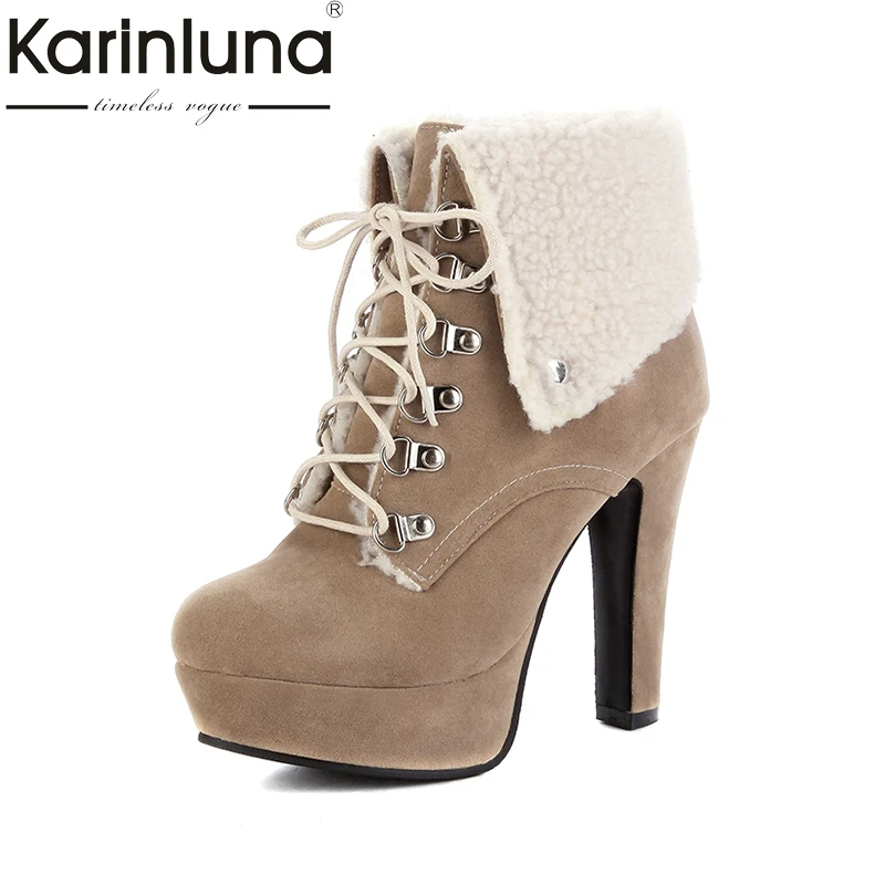 KARINLUNA 2018 Large Size 34-43 Vintage Warm Fur High Heels Ankle Boots Woman Fashion Platform Party Shoes Women Winter Boots
KARINLUNA 2018 Large Size 34-43 Vintage Warm Fur High Heels Ankle Boots Woman Fashion Platform Party Shoes Women Winter Boots