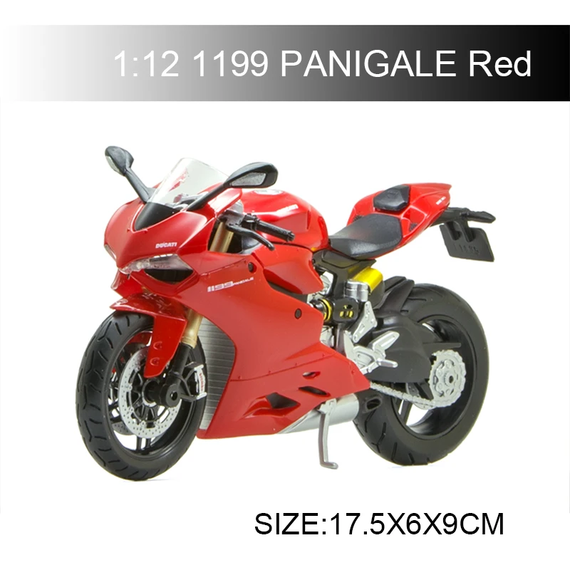 MAISTO 1:12 Ducat 1199 Panigale Red motorcycle model 1:12 scale Motorcycle Metal Bike Miniature Race Toy For Gift Collection
MAISTO 1:12 Ducat 1199 Panigale Red motorcycle model 1:12 scale Motorcycle Metal Bike Miniature Race Toy For Gift Collection