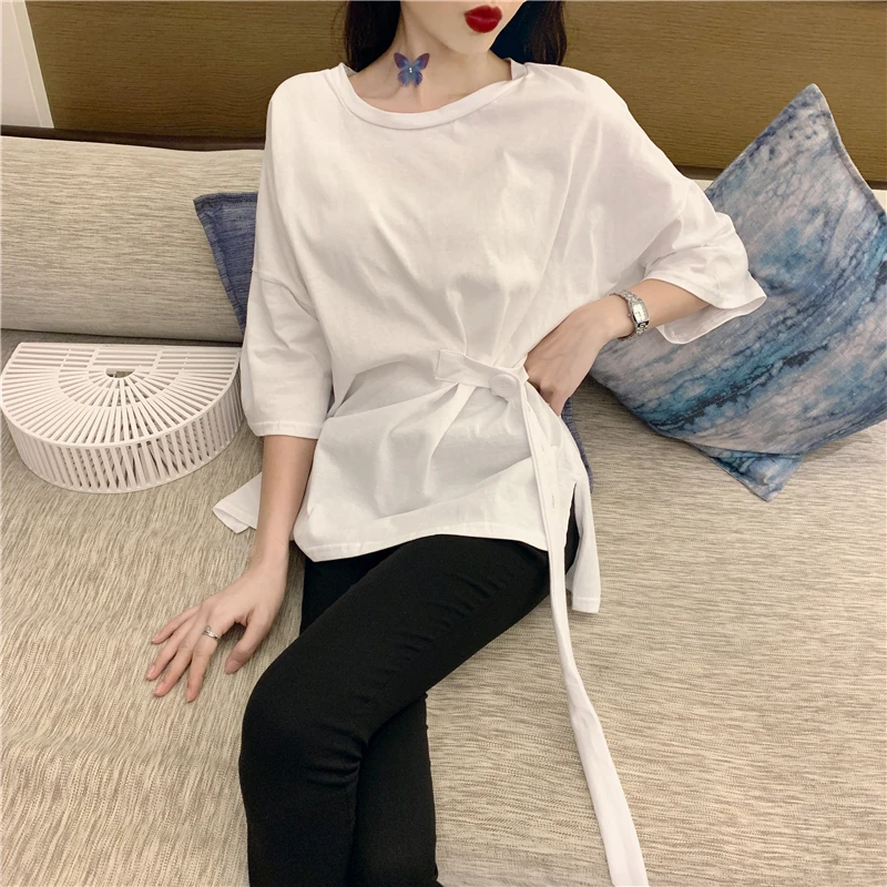 2019 Summer Short Sleeve Cotton Casual T-shirts Irregular Buttons with A Short-sleeved T-shirt Loose O-Neck Solid T-shirts
2019 Summer Short Sleeve Cotton Casual T-shirts Irregular Buttons with A Short-sleeved T-shirt Loose O-Neck Solid T-shirts