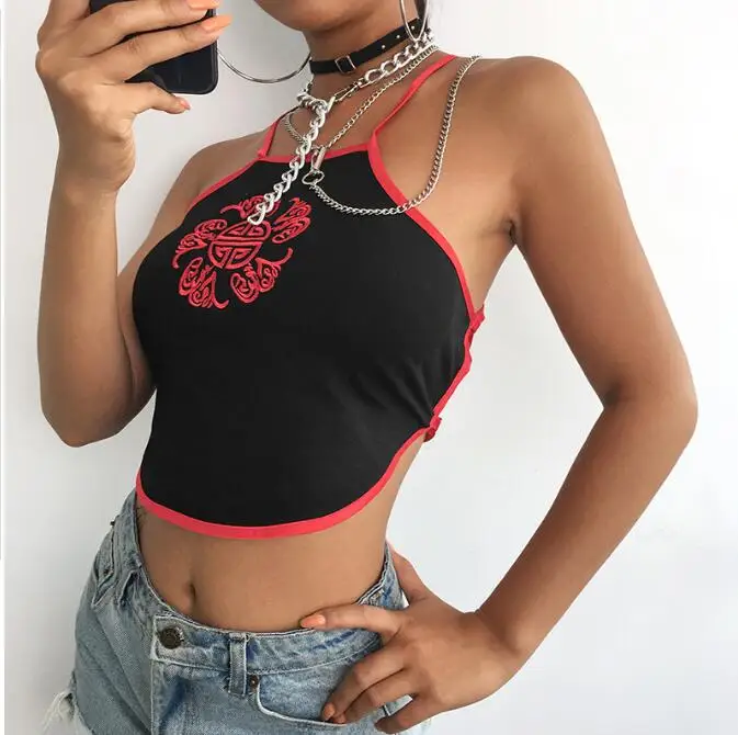Women's sexy chinese style backless short halter neck tops lady's fashion high waist club party chic embroidery Tees Tops TB621
Women's sexy chinese style backless short halter neck tops lady's fashion high waist club party chic embroidery Tees Tops TB621