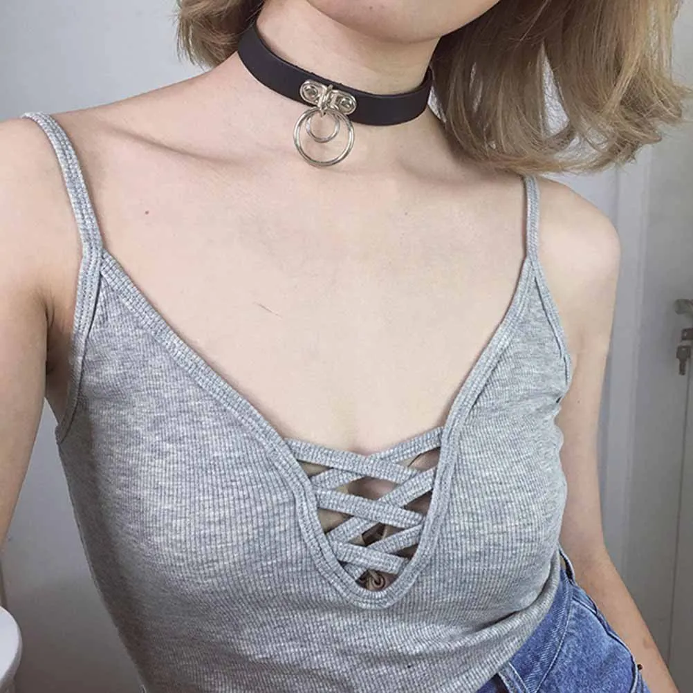 New Fashion Punk Necklace Gothic Wide Leather O Aneis Collar Choker Necklace Exquisite Women Chokers Flawless Pendant Torque
New Fashion Punk Necklace Gothic Wide Leather O Aneis Collar Choker Necklace Exquisite Women Chokers Flawless Pendant Torque
