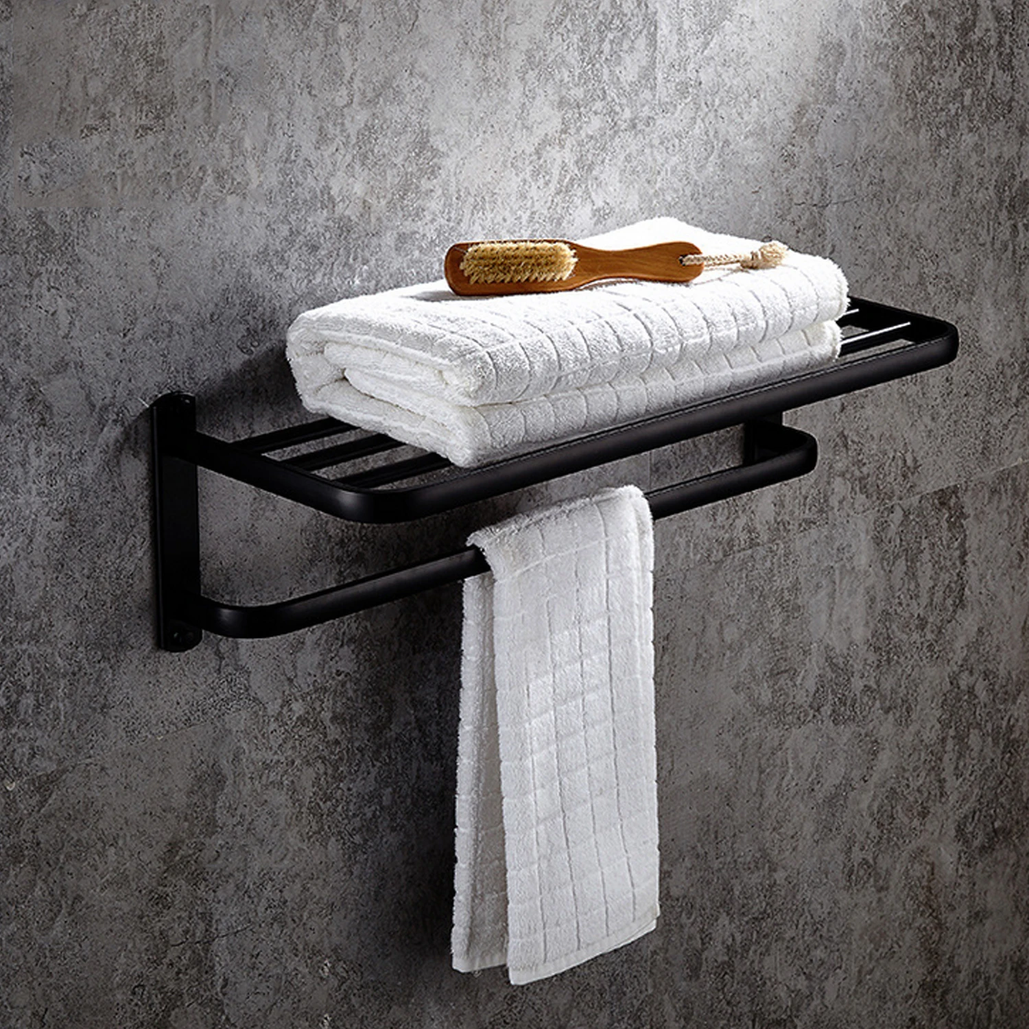 Behogar Foldable Double Layer Black Matte Space Aluminum Bath Towel Holder Rack Shelf for Bathroom Kitchen Office Black
Behogar Foldable Double Layer Black Matte Space Aluminum Bath Towel Holder Rack Shelf for Bathroom Kitchen Office Black