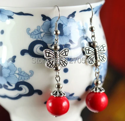 women ethnic earrings fashion handmade tibetan silver butterfly earrings red,new thailand vintage dangle earrings
women ethnic earrings fashion handmade tibetan silver butterfly earrings red,new thailand vintage dangle earrings