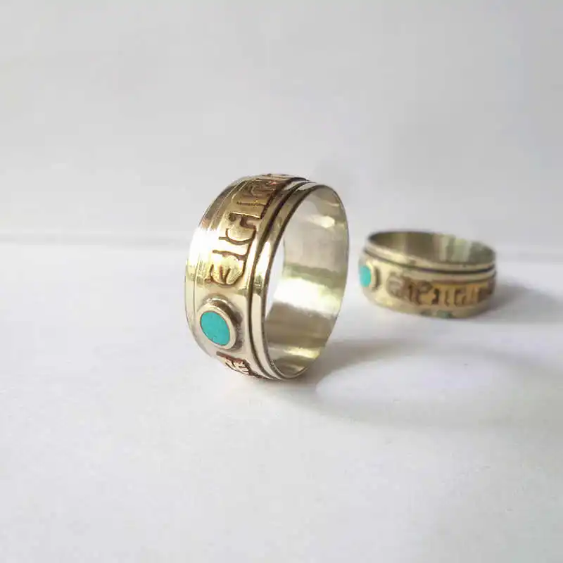 Tibetan Six Words Mantras Amulet Spin Lucky Rings for Man OM MA NI PAD ME HUM R248
Tibetan Six Words Mantras Amulet Spin Lucky Rings for Man OM MA NI PAD ME HUM R248