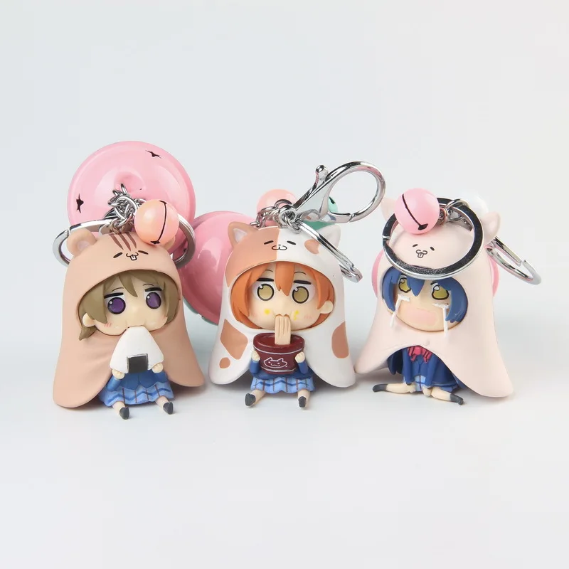 9 pcsset Anime Sankaku Head Himouto! Umaru-chan Doma Umaru pvc figure toys keychain (1)
