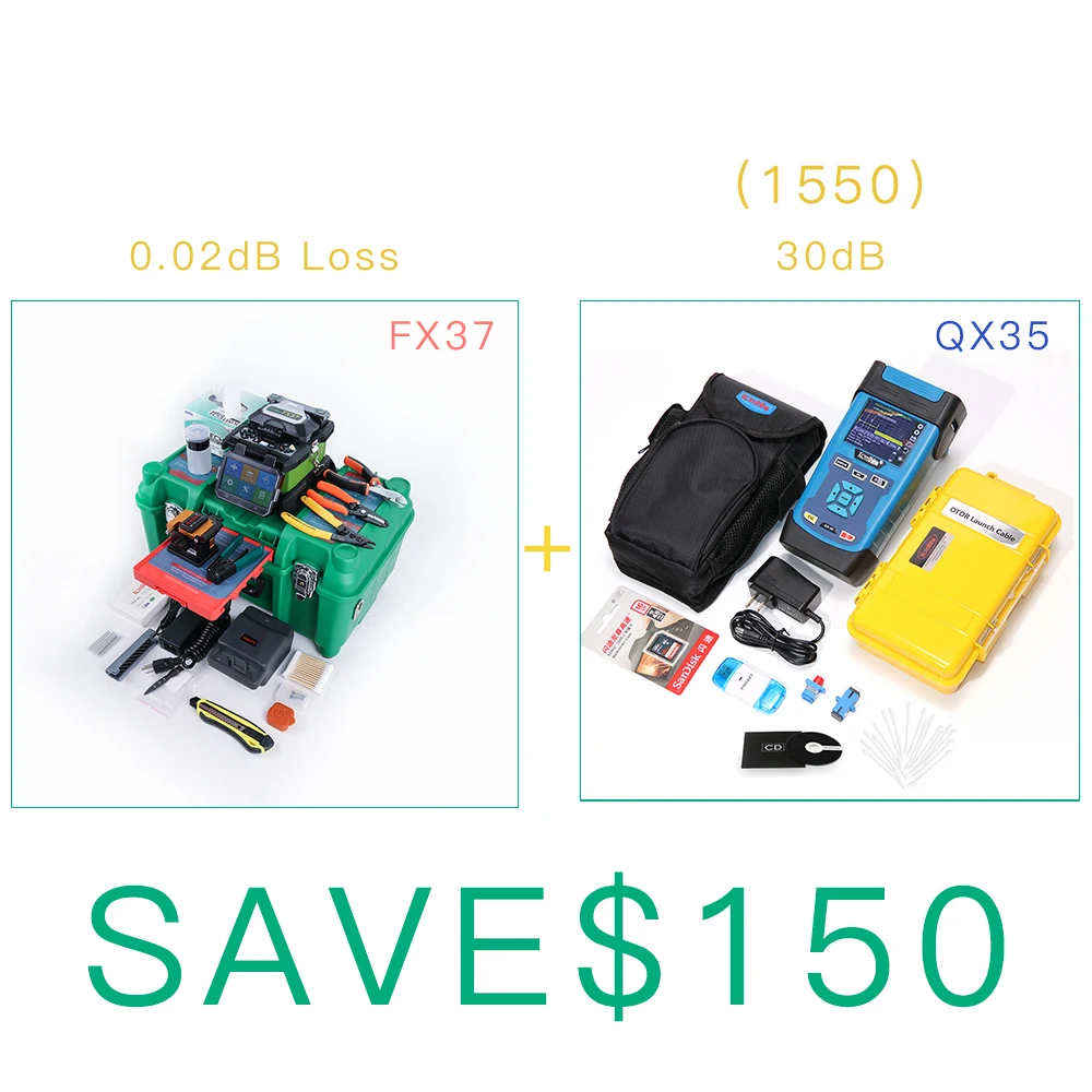 FTTx Fusion Splicer OTDR fiber KOMSHINE FX37 welding machine SM OTDR 1550 nm, 28dB mini OTDR QX30+ OPM + OLS + VFL 
FTTx Fusion Splicer OTDR fiber KOMSHINE FX37 welding machine SM OTDR 1550 nm, 28dB mini OTDR QX30+ OPM + OLS + VFL