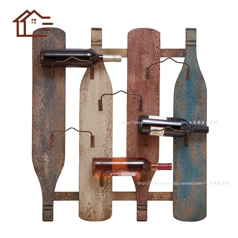 American old iron wood wine rack wall hanging bar hanging upside down Wine creative display rack
American old iron wood wine rack wall hanging bar hanging upside down Wine creative display rack