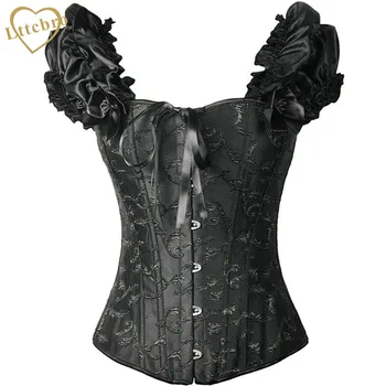 Black Corset Brocade Ruched Sleeves Sexy Feminine Embroidered Full Steel Bones Cap Sleeves Fashion Corset Top Pure Cotton Lining
Black Corset Brocade Ruched Sleeves Sexy Feminine Embroidered Full Steel Bones Cap Sleeves Fashion Corset Top Pure Cotton Lining