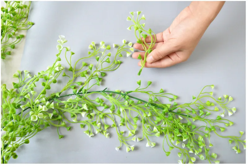 Flone A Bunch Of 5 Branches Artificial Flower Hanging Orchid Rattan Fake Flower Plastic Wall Hanging Home Restaurant Decoration (1)