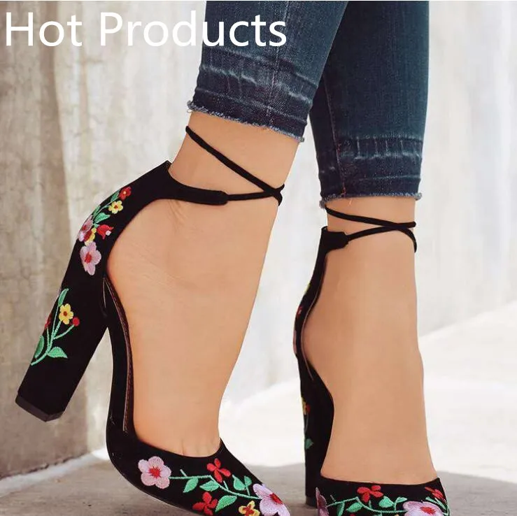 BRKWLYZ Women High Heels Plus Size Embroidery Pumps Flower Ankle Strap Shoes Female Two Piece Sexy Party Wedding Pointed Toe
BRKWLYZ Women High Heels Plus Size Embroidery Pumps Flower Ankle Strap Shoes Female Two Piece Sexy Party Wedding Pointed Toe