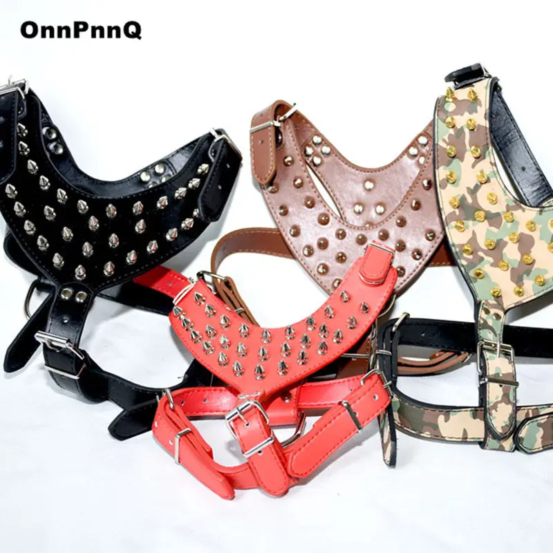 PU Leather Spiked Studded Dog Harness Pet Pitbull Adjustable Harness Collar For Medium Large Dogs Boxer Bull Terrier
PU Leather Spiked Studded Dog Harness Pet Pitbull Adjustable Harness Collar For Medium Large Dogs Boxer Bull Terrier
