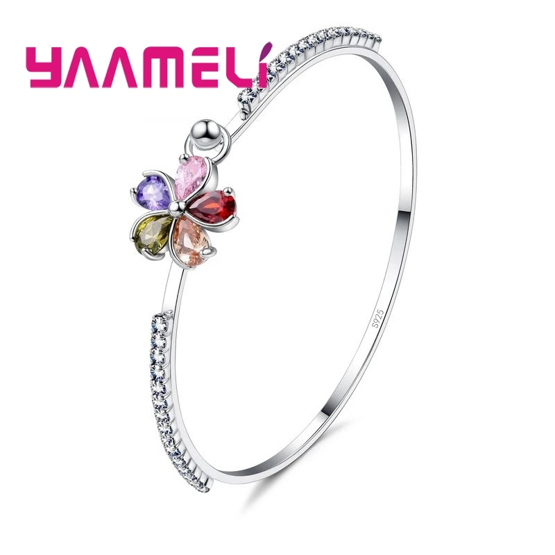 Summer Sale Nice Gift for Women Austrian Crystal Bangle Bracelets 925 Sterling Silver Flower Charms Metal Wedding Jewelry
Summer Sale Nice Gift for Women Austrian Crystal Bangle Bracelets 925 Sterling Silver Flower Charms Metal Wedding Jewelry