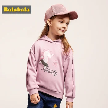 Balabala Toddler Girl Fleece-Lined Hooded Sweatshirt with Motif Kids Pullover Hoodie with Pompom at Sleeve Ribbed Cuff and Hem
Balabala Toddler Girl Fleece-Lined Hooded Sweatshirt with Motif Kids Pullover Hoodie with Pompom at Sleeve Ribbed Cuff and Hem
