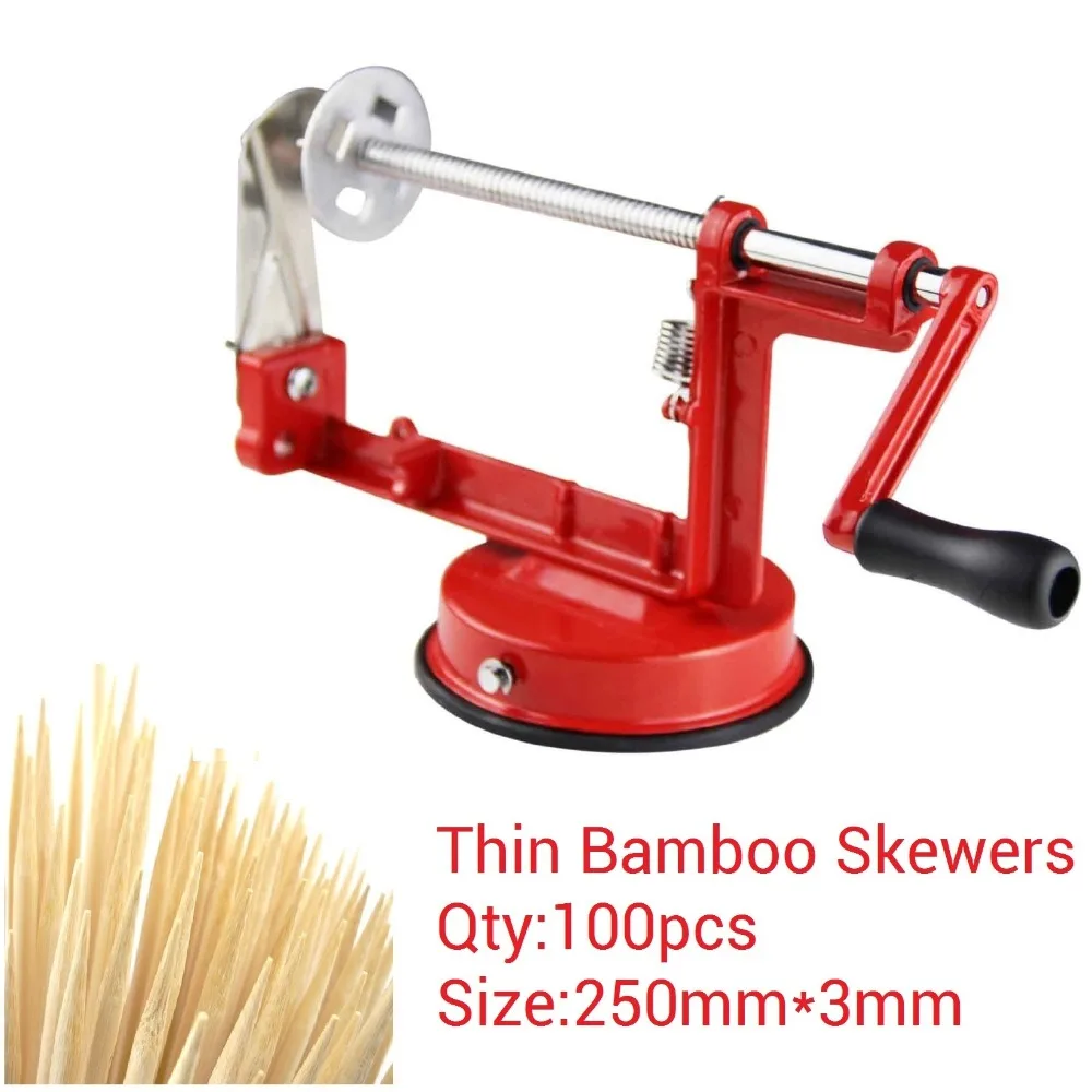 1Set Red Twisted Potato Apple Slicer Spiral French Fry Cutter Slicer +100pcs/Bag Thin Bamboo Skewers (00202A)
1Set Red Twisted Potato Apple Slicer Spiral French Fry Cutter Slicer +100pcs/Bag Thin Bamboo Skewers (00202A)