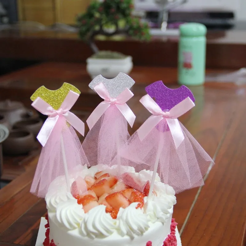 FFLACELL 1 шт. розовое платье принцессы торт Топпер украшение для торта ко дню