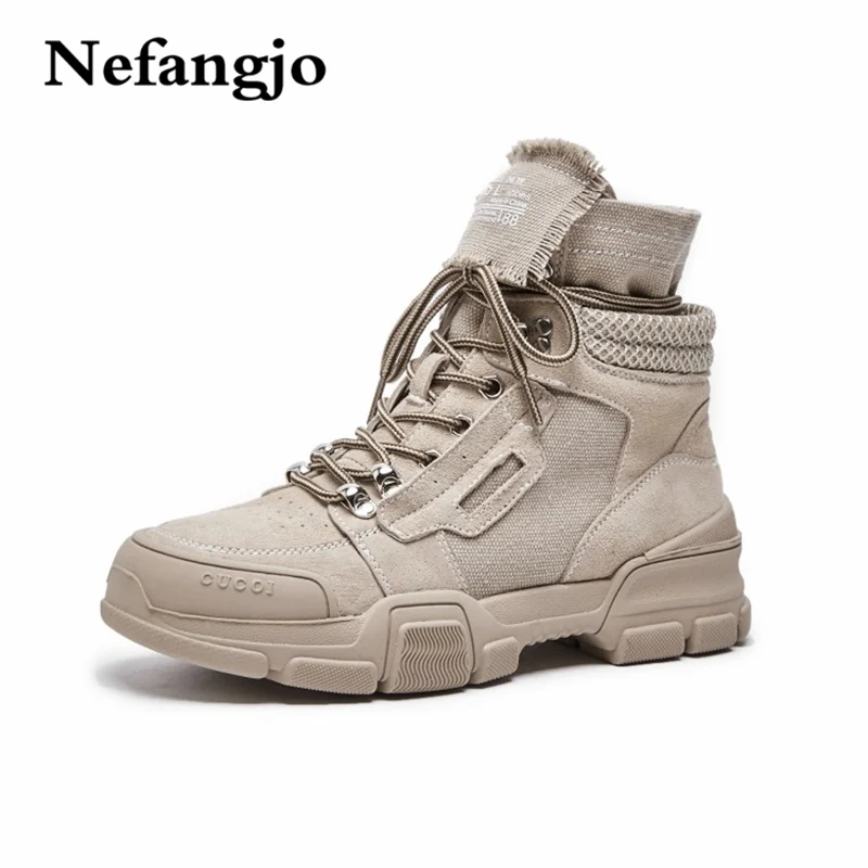 Nefangjo 2018 autumn and winter new leather lace-up metal decorative fashion non-slip round head casual women boots
Nefangjo 2018 autumn and winter new leather lace-up metal decorative fashion non-slip round head casual women boots