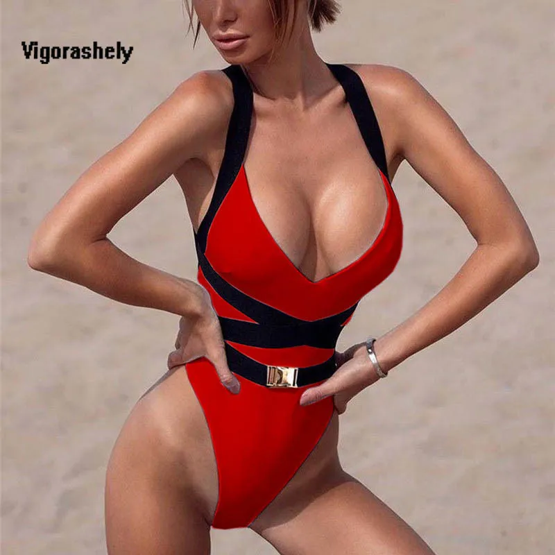 2019 Red Sexy Belt One Piece Swimsuit Bandage Swimwear Women High Cut Beach Bathing Suit Monokini Swimsuit
2019 Red Sexy Belt One Piece Swimsuit Bandage Swimwear Women High Cut Beach Bathing Suit Monokini Swimsuit