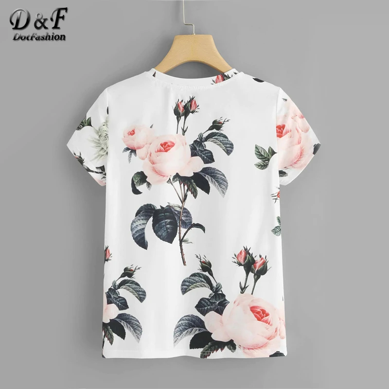 Dotfashion White Flower Print Tee Shirts Women 2019 Summer Casual Short Sleeve T Shirt Tops Korean Style Clothes Fashion T-Shirt
Dotfashion White Flower Print Tee Shirts Women 2019 Summer Casual Short Sleeve T Shirt Tops Korean Style Clothes Fashion T-Shirt