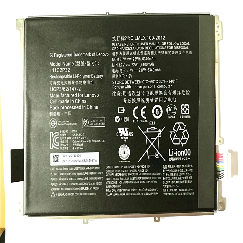 L11C2P32 Tablet battery for LENOVO IdeaTad S6000 S6000-F S6000-H A7600 A7600-HV A7600-F S6000L-F A10-80HC L12D2P31+tool
L11C2P32 Tablet battery for LENOVO IdeaTad S6000 S6000-F S6000-H A7600 A7600-HV A7600-F S6000L-F A10-80HC L12D2P31+tool