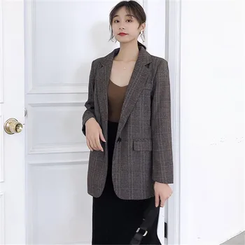 CBAFU autumn spring vintage plaid women blazer pocket long sleeve slim suit coat office jacket outwear fashion work OL P231
CBAFU autumn spring vintage plaid women blazer pocket long sleeve slim suit coat office jacket outwear fashion work OL P231