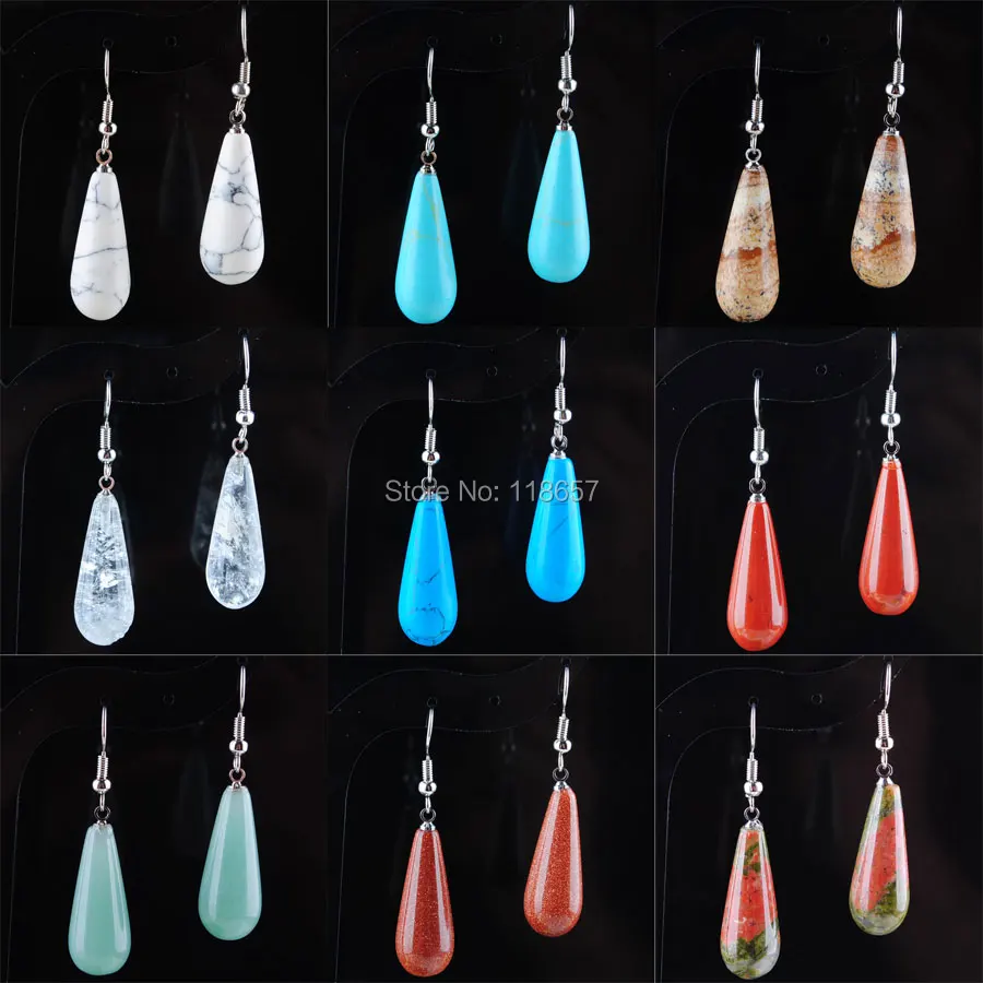 Free Shipping Natural Gem Stone 25x10mm Beads Dangle Earrings Pair For Women Jewelry IBR320
Free Shipping Natural Gem Stone 25x10mm Beads Dangle Earrings Pair For Women Jewelry IBR320