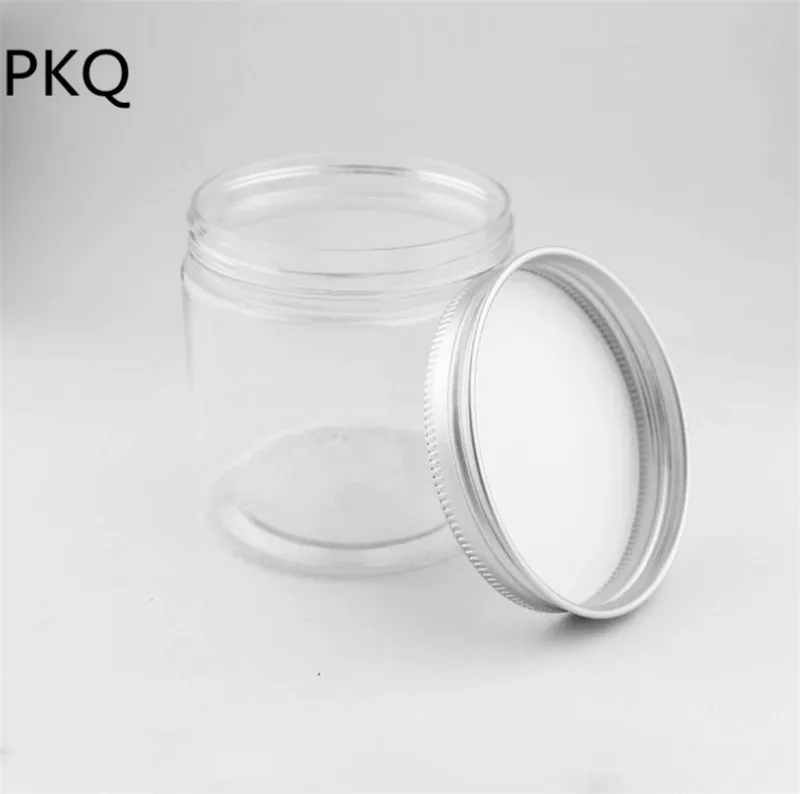 20pcs 100ml/120ml/200ml/250ml Transparent PET Cream Jars With Aluminum Lid for cream/honey/mask/body scrub/wax/skin care
20pcs 100ml/120ml/200ml/250ml Transparent PET Cream Jars With Aluminum Lid for cream/honey/mask/body scrub/wax/skin care