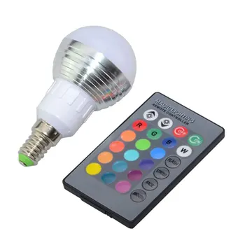 New E27 E14 LED RGB Bulb lamp AC110V 220V 3W Spot light dimmable magic Holiday RGB lighting+IR Remote Control 16 colors
New E27 E14 LED RGB Bulb lamp AC110V 220V 3W Spot light dimmable magic Holiday RGB lighting+IR Remote Control 16 colors