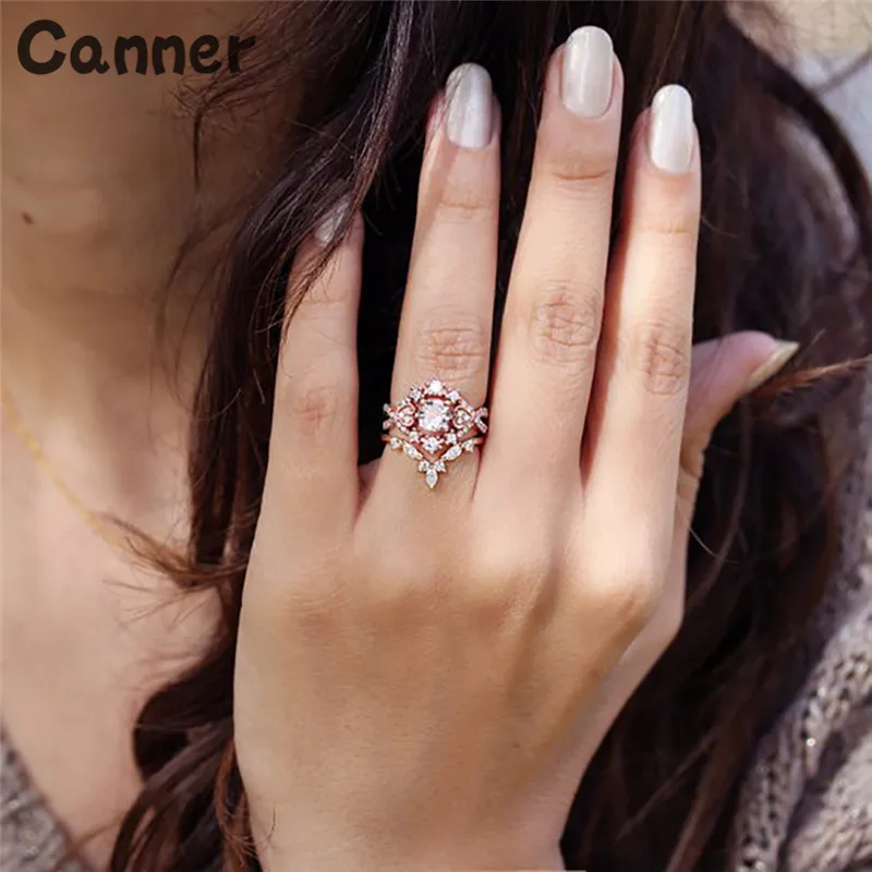 Canner Rose Gold Wedding Rings Crystal Cubic Zirconia Ring Set Party Engagement Ring For Women Jewelry Gift
Canner Rose Gold Wedding Rings Crystal Cubic Zirconia Ring Set Party Engagement Ring For Women Jewelry Gift