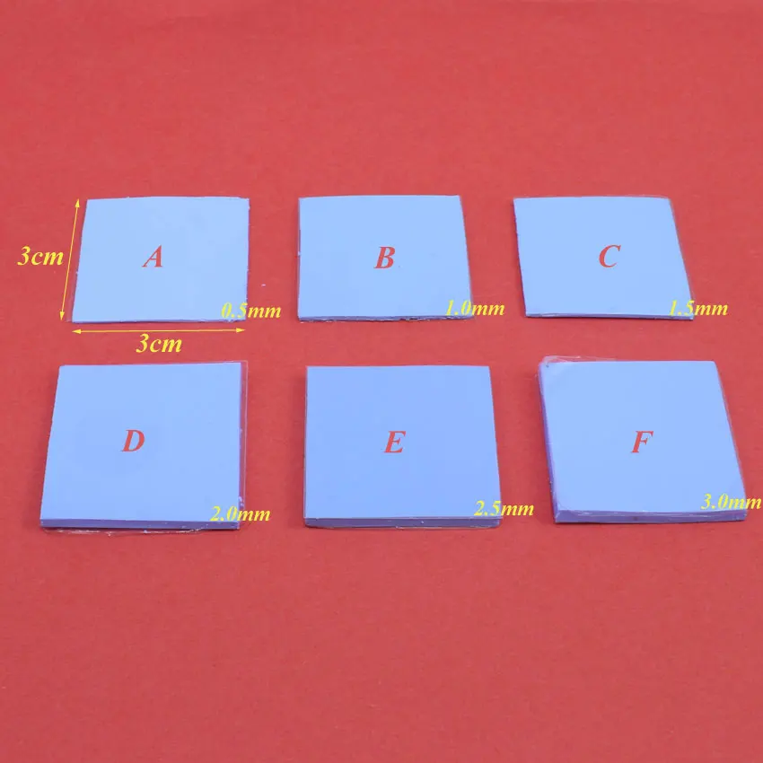 ChengHaoRan New 30mm*30mm*0.5/1.0/1.5/2.0/2.5/3.0mm CPU Heatsink Cooling Conductive Silicone Pad Thermal Pad
ChengHaoRan New 30mm*30mm*0.5/1.0/1.5/2.0/2.5/3.0mm CPU Heatsink Cooling Conductive Silicone Pad Thermal Pad