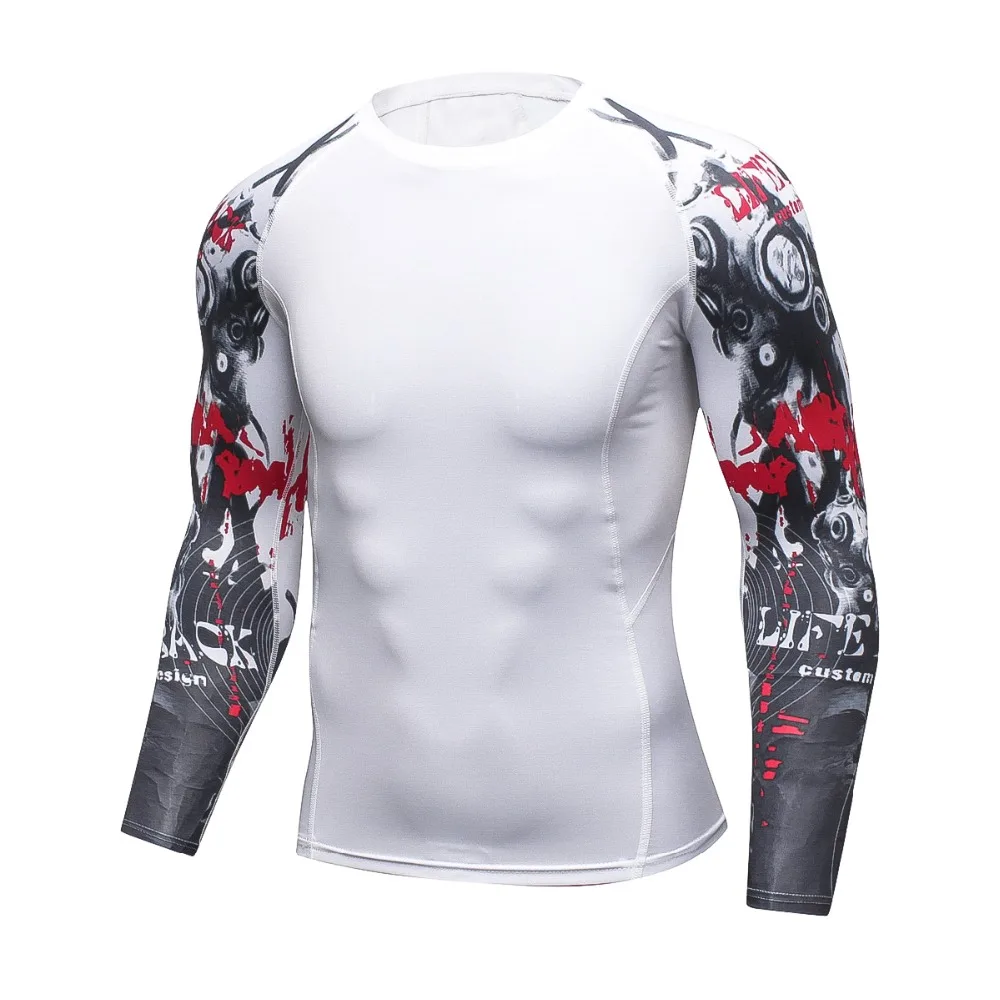 New Men Compression Tight Skin Shirt MMA Long Sleeves 3D Prints Rashguard Fitness Base Layer Weight Lifting Male Tops Wear
New Men Compression Tight Skin Shirt MMA Long Sleeves 3D Prints Rashguard Fitness Base Layer Weight Lifting Male Tops Wear