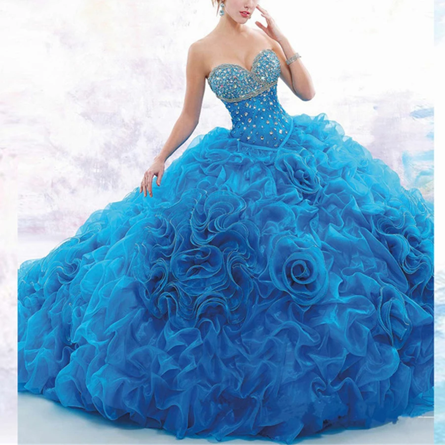 Elegant Blue Sweetheart Floor-Length Beading Ball Gown Organza vestidos de quinceaneras vestidos de 15 anos Quinceanera Dresses
Elegant Blue Sweetheart Floor-Length Beading Ball Gown Organza vestidos de quinceaneras vestidos de 15 anos Quinceanera Dresses