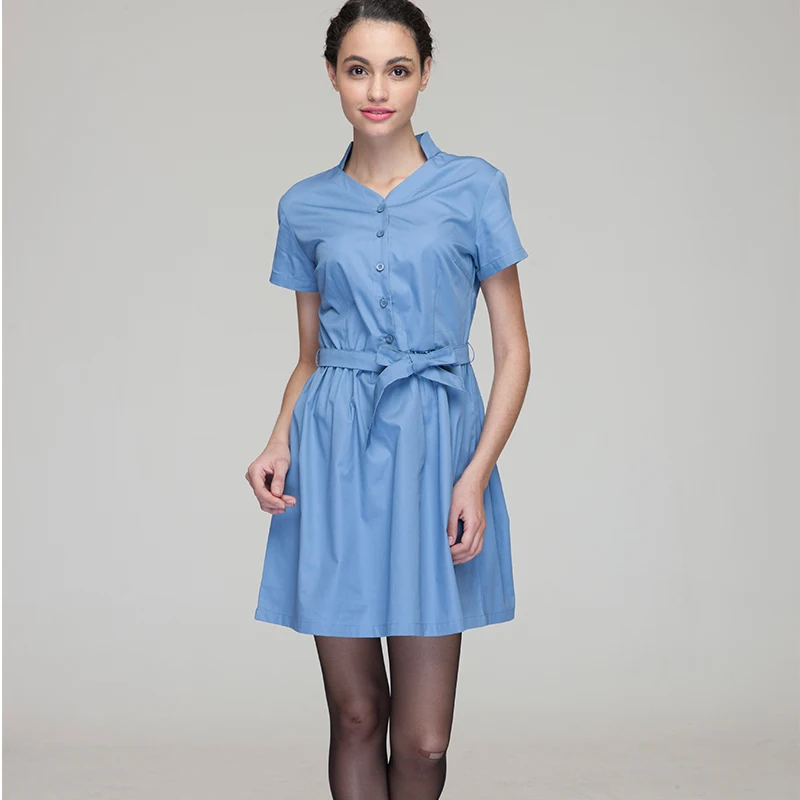 Restaurant Hotel Uniform Women Female Waitress Dress Short Sleeve Solid Color
Restaurant Hotel Uniform Women Female Waitress Dress Short Sleeve Solid Color