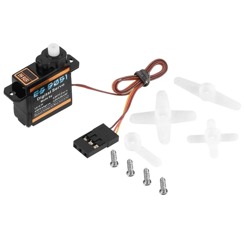 EMAX ES9051 4.3g Digital Micro Servo Plastic Gear 0.8kg for F3P RC Airplane Parts
EMAX ES9051 4.3g Digital Micro Servo Plastic Gear 0.8kg for F3P RC Airplane Parts