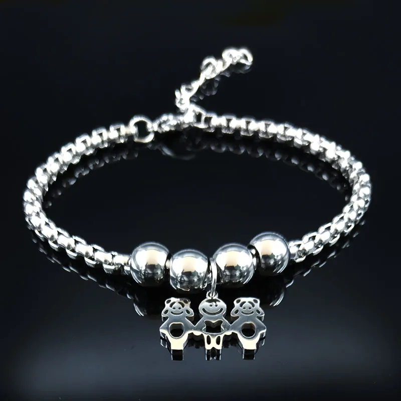 2018 Fashion Two Gilr One Boy Family Silver Color Stainless Steel Bracelet for Women Bead Bracelet Jewelry pulseras BB1203B
2018 Fashion Two Gilr One Boy Family Silver Color Stainless Steel Bracelet for Women Bead Bracelet Jewelry pulseras BB1203B