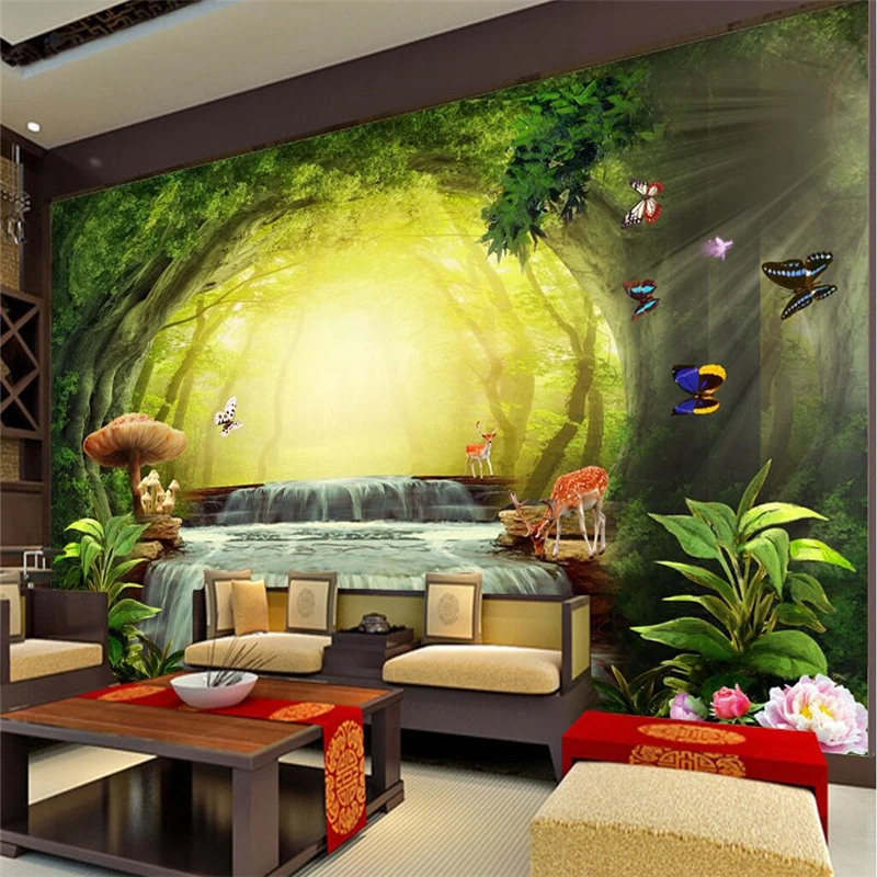 Пользовательские фото обои настенная наклейка Эстетическая мечта лес фон стены