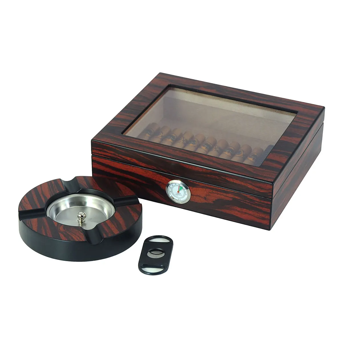 Luxury Wooden Cigar Humidor Box Storage Case Humidifier Hygrometer With Ashtray Cigar Cutter Moisturizing Device for 20 Cigar
Luxury Wooden Cigar Humidor Box Storage Case Humidifier Hygrometer With Ashtray Cigar Cutter Moisturizing Device for 20 Cigar
