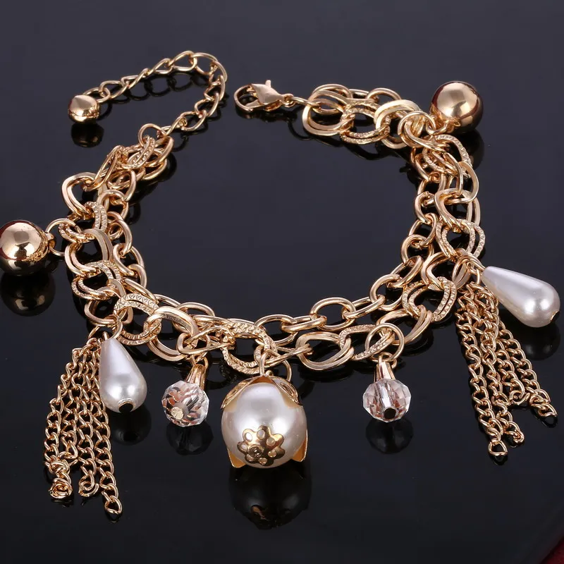 Hesiod Multi Layer Tassel Charm Bracelets & Bangles Gold Color Fashion Simulated Pearl Beads Wedding Jewelry For Women Gift
Hesiod Multi Layer Tassel Charm Bracelets & Bangles Gold Color Fashion Simulated Pearl Beads Wedding Jewelry For Women Gift